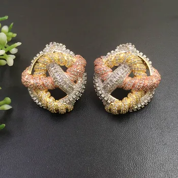 

Lanyika Fashion Jewelry Distinctive Elegant Hemp Flowers Earrings Full Micro inlay Micro Plated Banquet Popular Best Gift