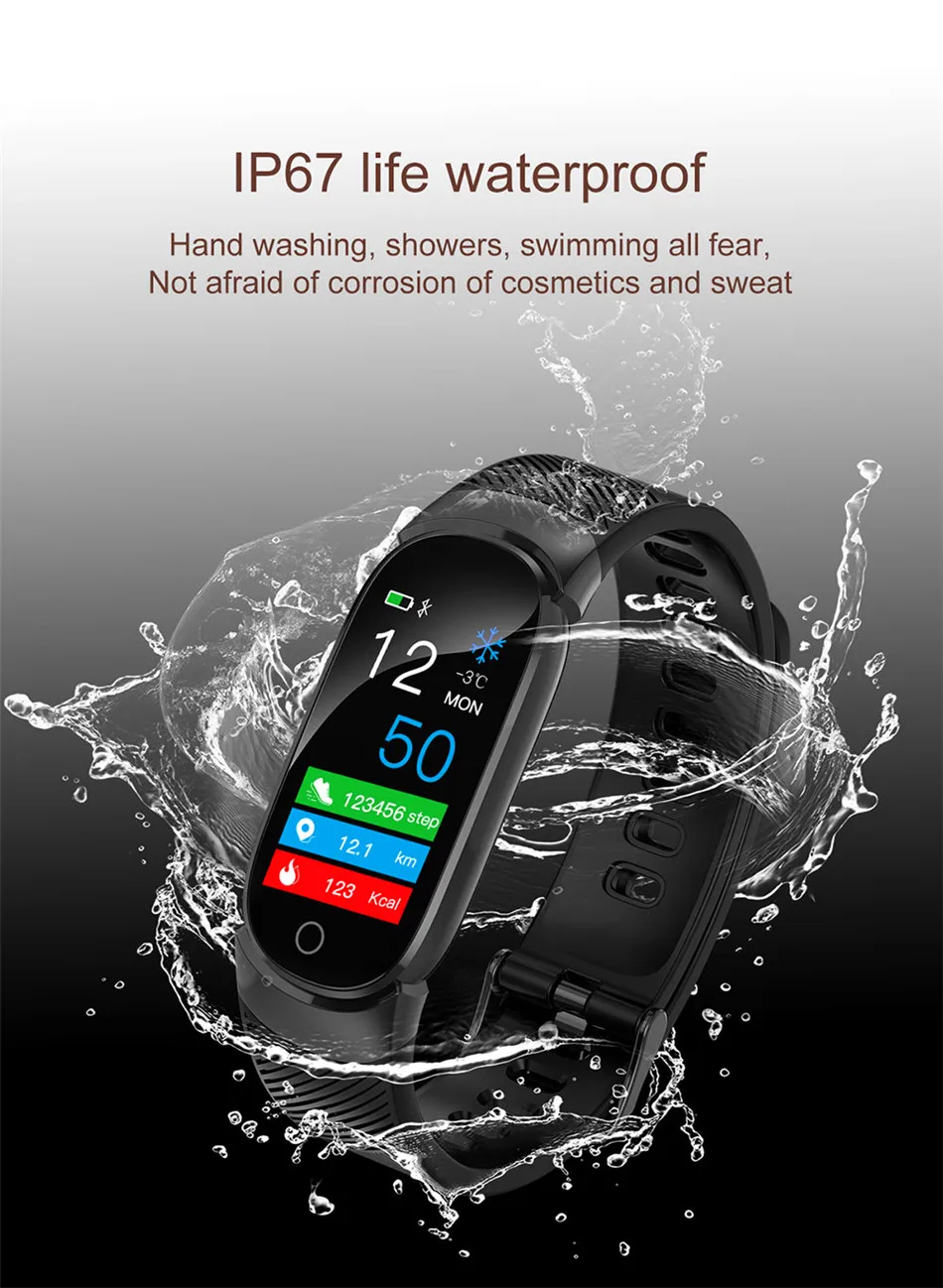 Fitness Tracker Heart Rate Monitor Smart Bracelet Blood Pressure Measurement Waterproof IP67 Smart Band Watch For Women Men(12)