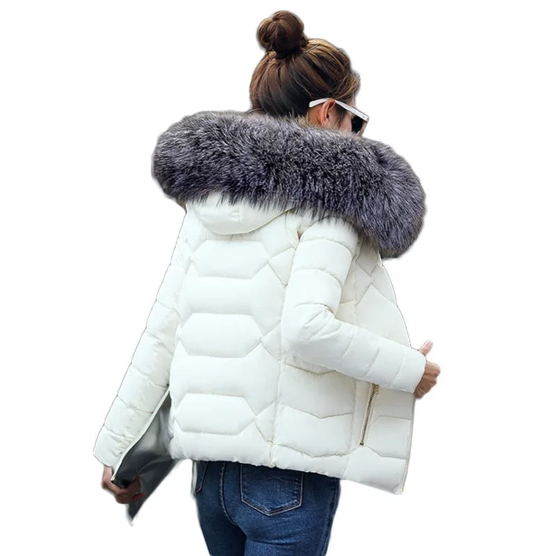 Женский пуховик короткий тонкий с меховым воротником 2019|winter warm jacket women|down winter