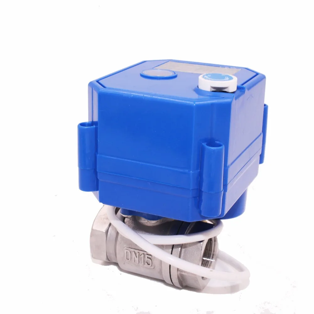 

AC85-265V CR03 CR04 DN15 DN20 DN25 CWX-25s SS304 BSP NPT full bore both female motorized water control valve with indicator