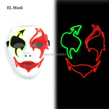 

Multicolor Nenon Light up Cosplay Mask EL Wire Glowing Mask LED Flashing Mask for Scary Theme Cosplay Mask Decoration
