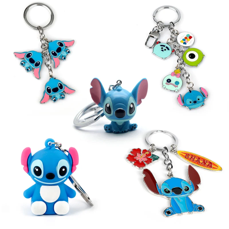 

Cute Cartoon Ohana Stitch Doll Keychain Child 3D Toy Animal Keyring Trinkets Car Purse Key Chains Women Men key chain llaveros