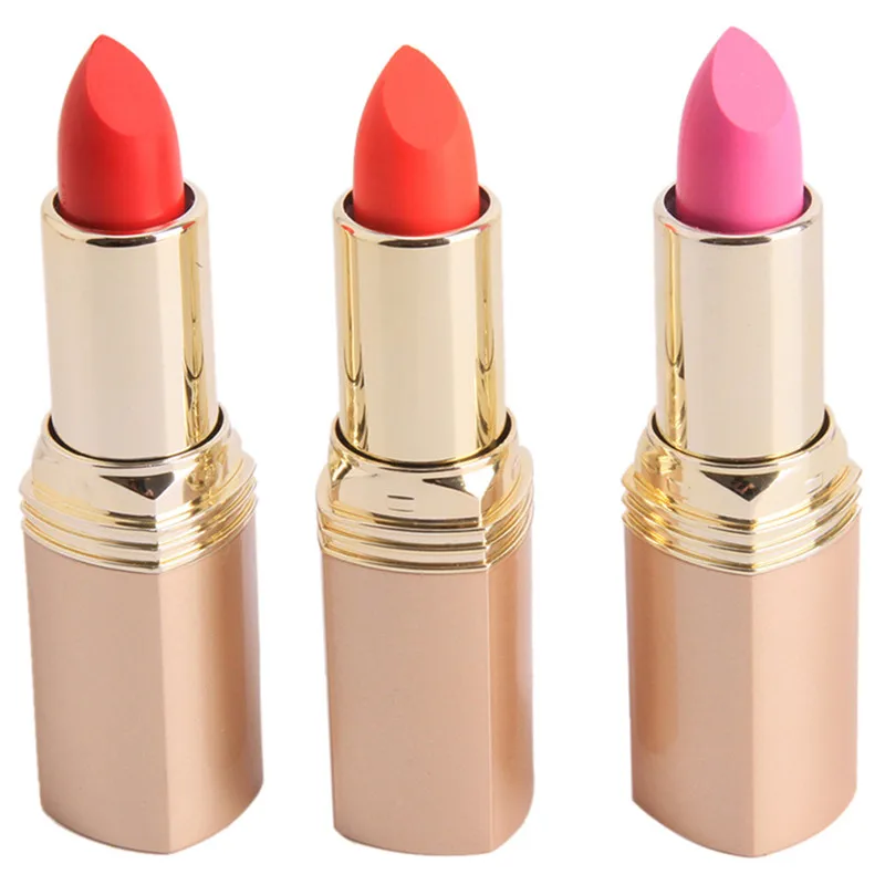3 Colors Hot Sale Women Lipstick New Fashion Makeup Mushroom Long Lasting Moisture Cosmetic Red |