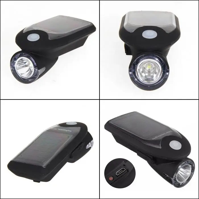 Ne светодиодный перезаряжаемый USB велосипедный светильник, головной светильник на солнечной энергии, велосипедный передний светильник, водонепроницаемый, с поворотом на 360 градусов, YS-BUY