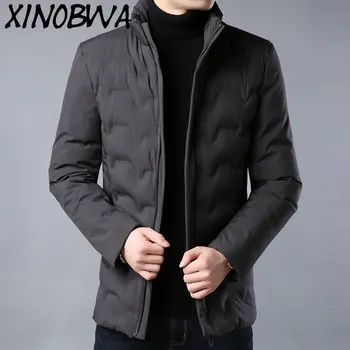 

Europe New Men's Winter Fashion Stand Collar Zip Cotton Wide Waisted Jackets Parkas Male Oversize Keep Warm Coats Windbreaker