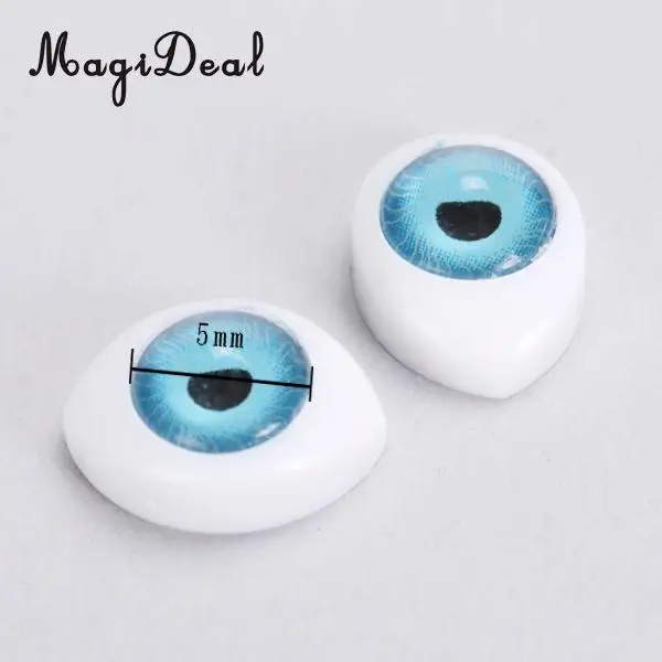 MagiDeal Plastic 4 Color 8Pcs Oval Hollow Back Plastic Eyes for Doll Mask Animal Puppets DIY Craft Toys 5mm