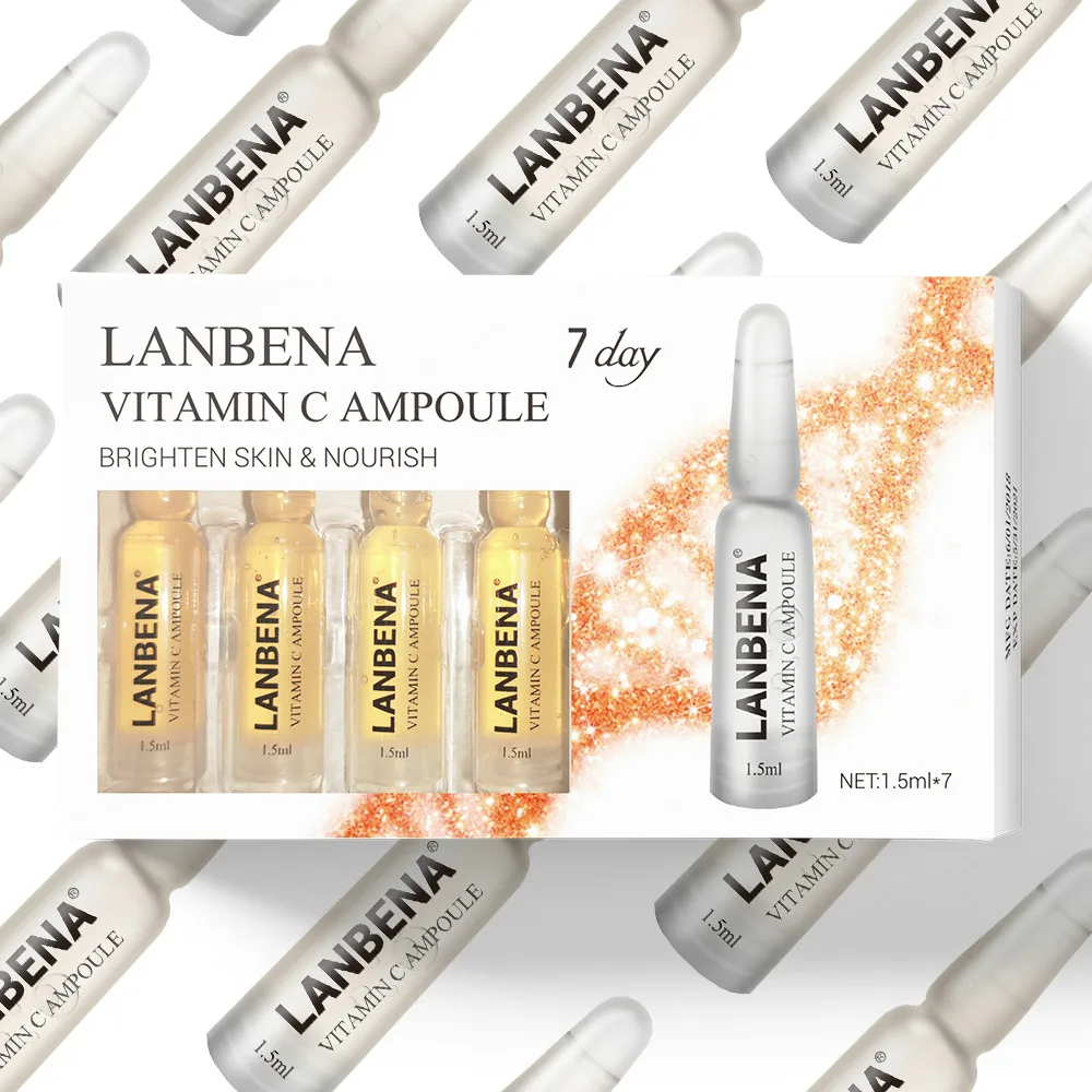 LANBENA 1 коробка 7 дней уход за кожей лица Лифт витамин Сыворотка гиалуроновая VC жидкость увлажняющий против морщин против старения уход за