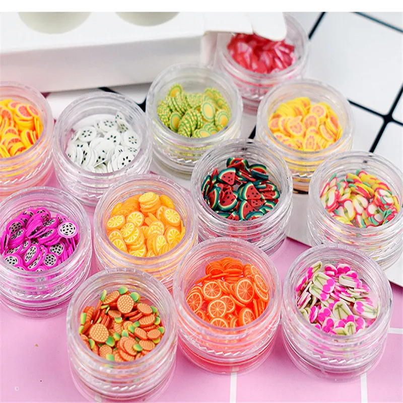 

Fun Fruit Slices Filler For Nails Art Tips/Balls Slime Modeling Clay For Kids DIY Accessories Supplies Decoration girl gift