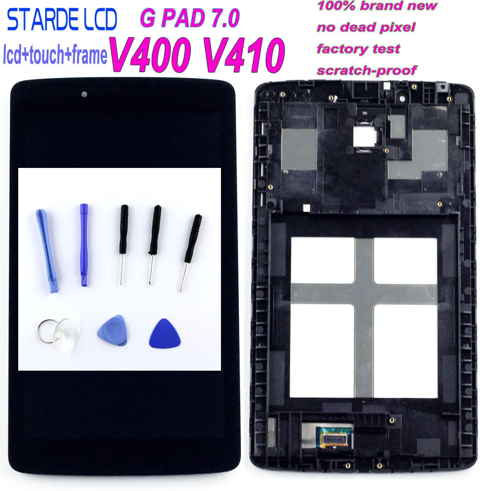 

Starde Lcd For LG G PAD 7.0 V400 V410 LCD Display Touch Screen Digitizer Assembly with Frame+Free Tools