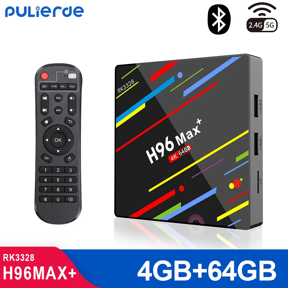H96 MAX + 4 Гб 64 ГБ Android 9 0 ТВ приставка Rockchip RK3328 H2.65 4K 5GHz WIFI 32GB смарт медиаплеер Bluetooth4.0