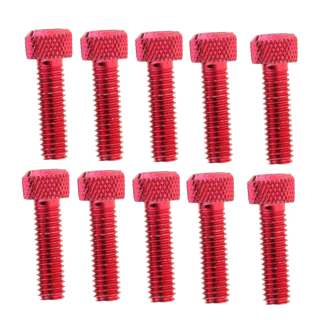 10pcs M6 x 20mm Pitch Alloy Steel Hex Bolt Socket Head Cap Screws red aluminum alloy strength corrosion resistance auto fasteners car screws