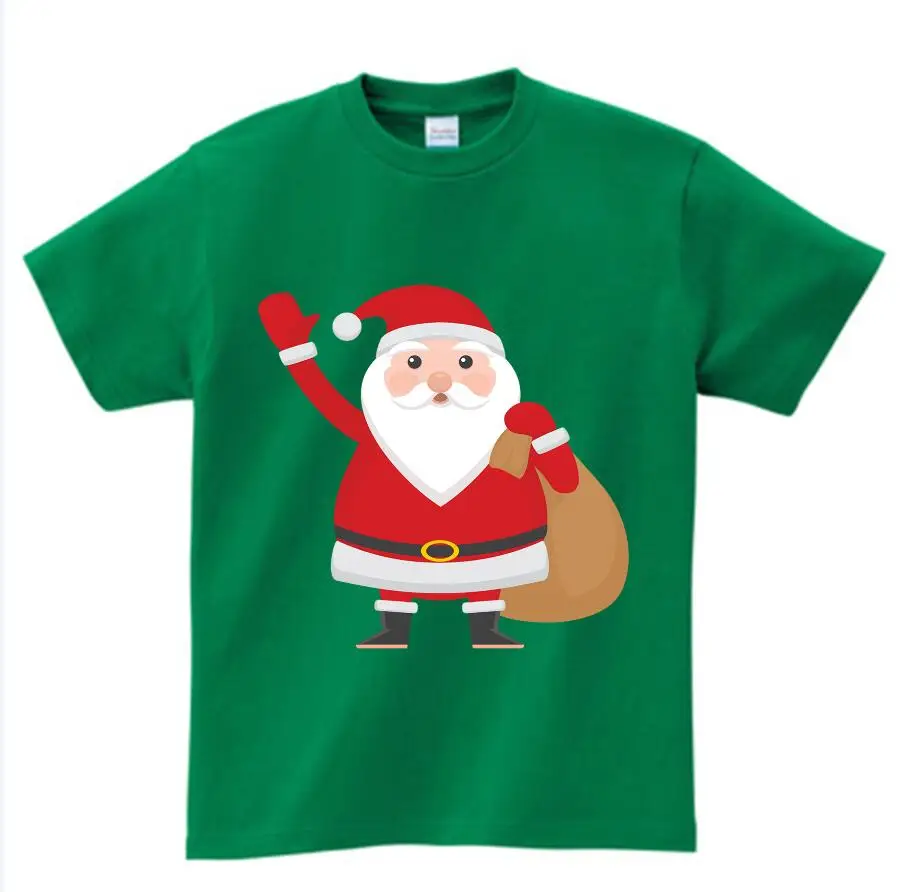 Футболка с Санта-Клаусом; детская забавная Рождественская танцевальная футболка; Одежда для мальчиков и девочек; топы для малышей; футболка; Рождественский Костюм - Цвет: green childreT-shirt