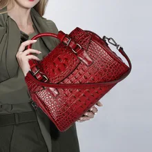 Женские сумки из натуральной кожи, сумка на плечо, высокое качество, Аллигатор, сумки через плечо для женщин, Повседневная сумка, 3 цвета