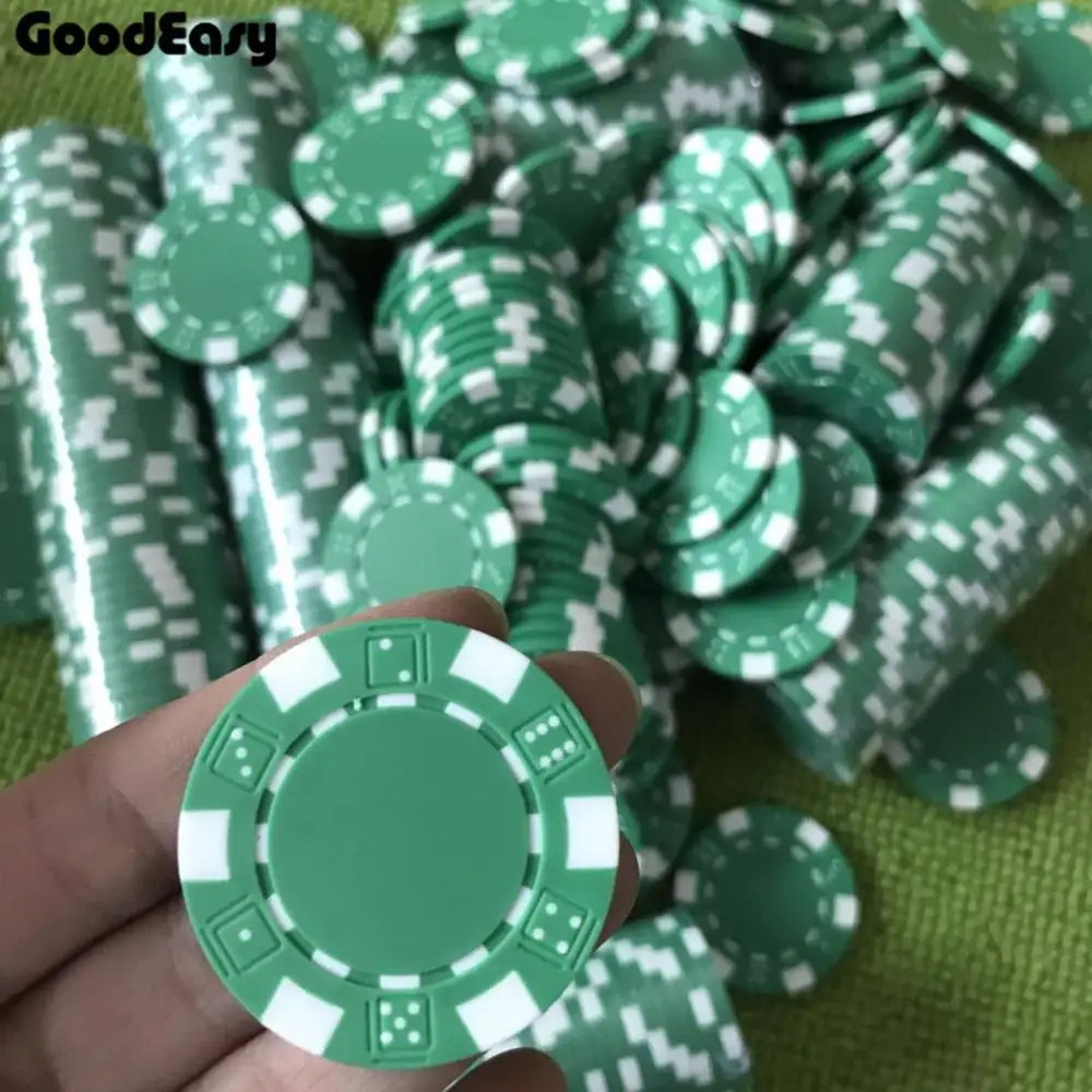 С фабрики казино ABS+ железо+ глина игральные кости покер чип Texas Hold'em покер Металлические Монеты черный Джек фишки набор аксессуары для покера - Цвет: Green