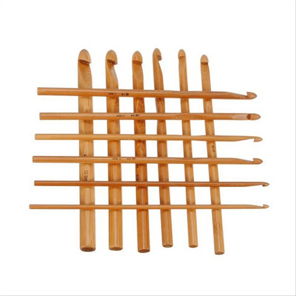 Инструмент для плетения Diy свитер ткацкая игла высококачественный бамбуковый крючок игла карбонизированная круглая вязанная крючком набор из 12
