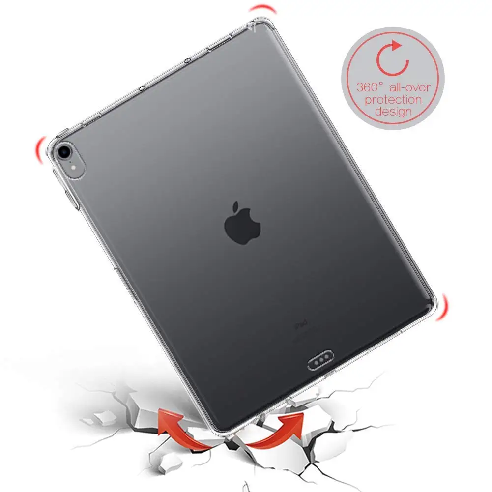 Чехол для iPad Pro 12,9 360 полный защитный силиконовый чехол для iPad 12," Ясно Тонкий силиконовый чехол A1876 A1895