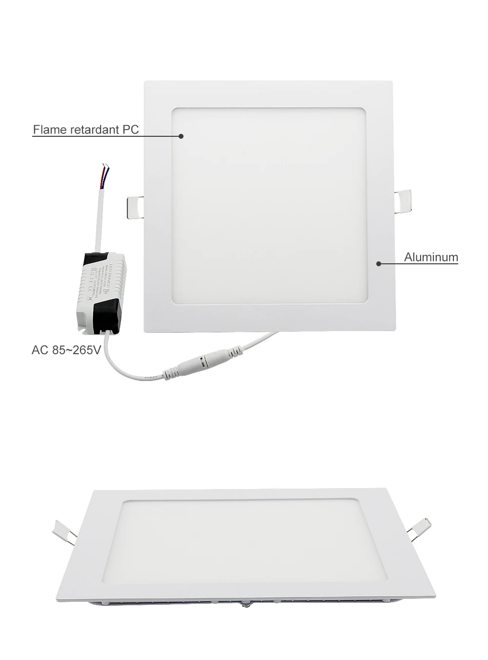 LED Downlight Square Round Lamp 3W 6W 9W 12W 15W 18W Dimmable Ceiling Recessed Bulb AC 85-265V SMD 2835 Panel Light With Driver