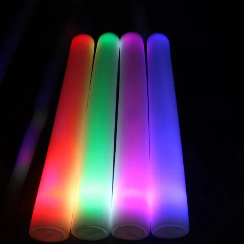 Colorful Light Up LED Foam Stick Wands Rally Rave Cheer Batons Flashing