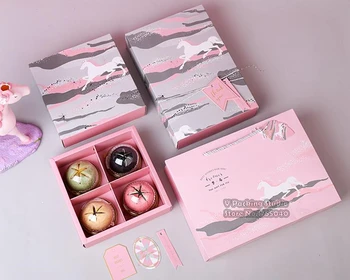 

17x17x5cm 24.5x17x5cm Horse pattern Pink box Gift Box Candy Food box Wedding Gift Packag Christmas Party Decor Supplies