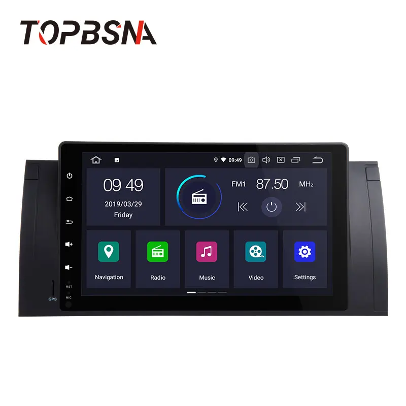 Автомобильный мультимедийный DVD плеер TOPBSNA на Android 10 с Wi Fi GPS для BMW/E39/E53/X5/M5