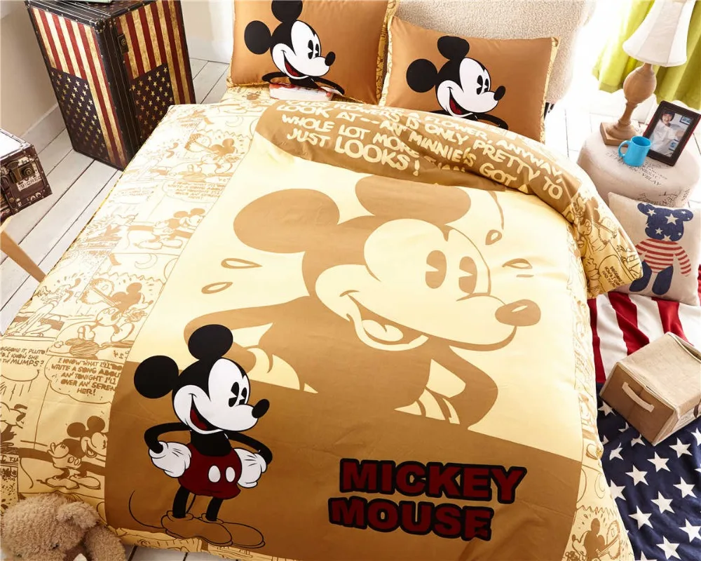 cartoon disney print bedding set mickey mouse cotton 600tc high 600tc sheets