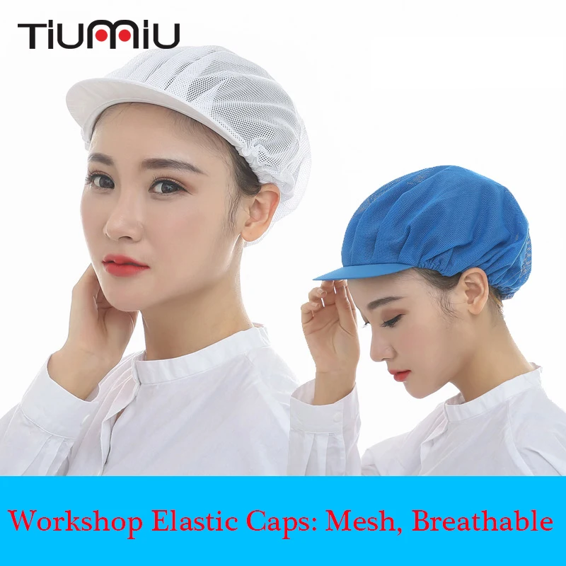 6 Colors Unisex Elastic Mesh Caps Factory Workers Work Wear Hats Men