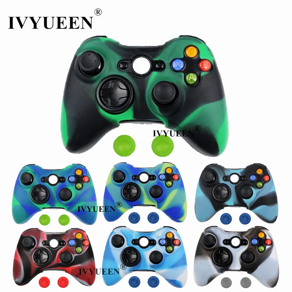 

IVYUEEN 10 Colors Protective Skin for Microsoft Xbox 360 Wired / Wireless Controller Silicone Case for X Box 360 Controle Cover