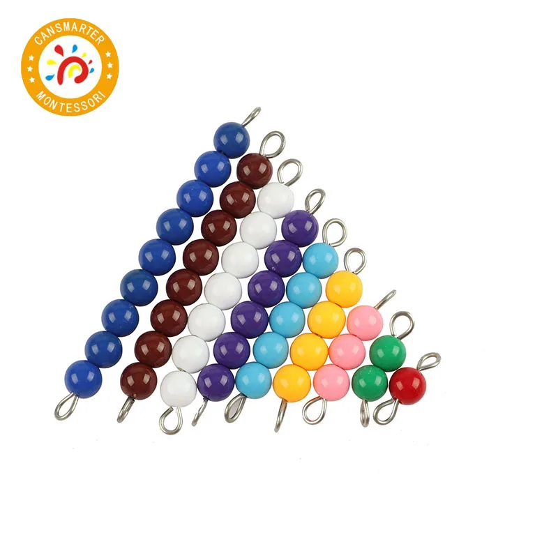 

Montessori Math Baby Toy Colorful Beads 1 to 9 Teaching Aids Wood Board Education Preschool Kids