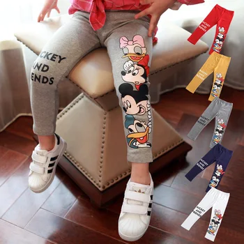 

Spring Autumn baby leggings girls skinny leggings kids basic bottoms children designer clothes mickey duck print 3 to 9 yrs 2019