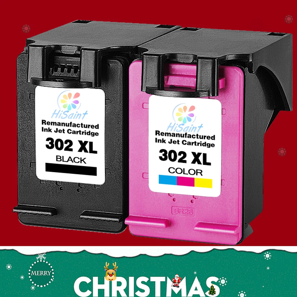 2PCS BK&Tricolor for HP 302 302XL Ink Cartridge compatible for HP DeskJet 2130 1110 1115 2134