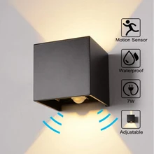 PIR датчик движения Открытый светодиодный настенный светильник квадратный водонепроницаемый IP65 крыльцо сад настенный светильник наружный светильник