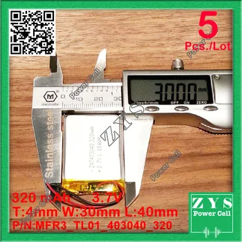 

5pcs/Lot 403040 3.7V 320mah Lithium polymer Battery with Protection Board For PDA Tablet PCs Digital Products 4x30x40mm 320 mAh