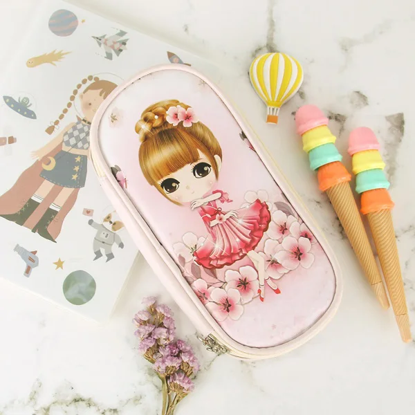 Девушка Пенал школьный принадлежности Trousse Scolaire Stylo Estuche Escolar Kalemlik Pencilcase Kalem Kutusu Estuche Box Cute - Цвет: A