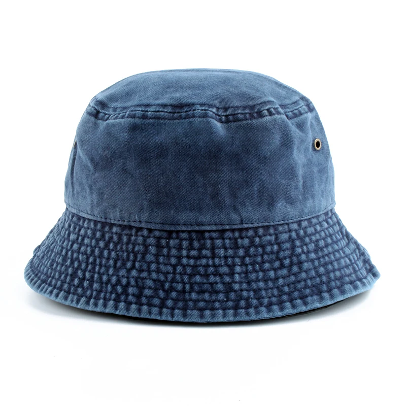 Потертая хлопковая черная Мужская шляпа-Панама Летняя джинсовая шляпа Boonie УФ Защита от солнца Пешие прогулки Рыбалка шляпа Bob Chapeau
