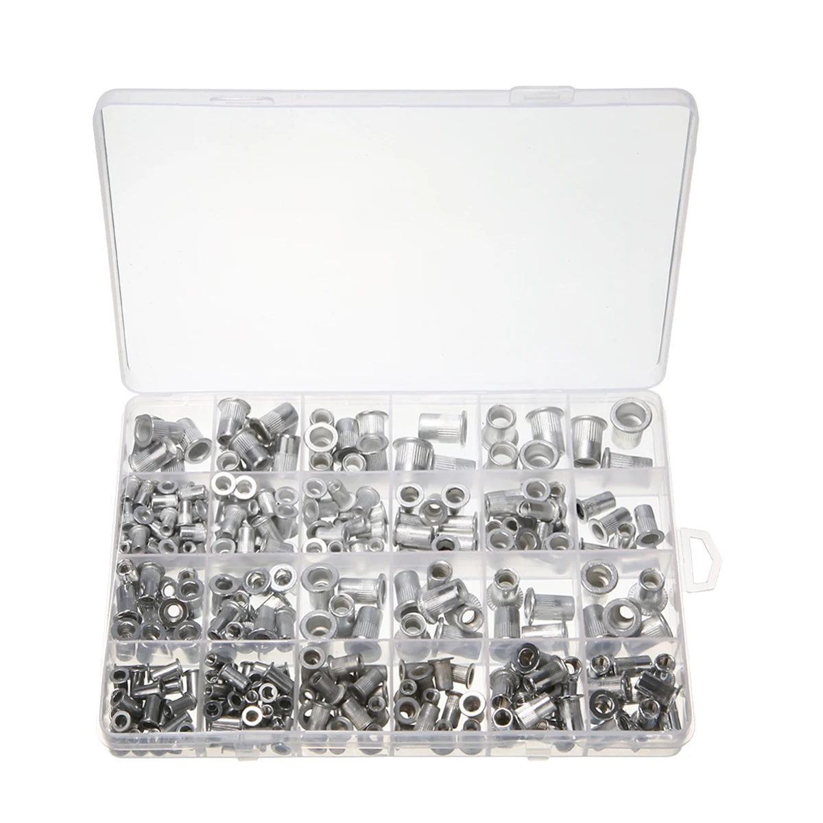 

300pcs/box Rivet Nut Set 150pcs Metric + 150pcs SAE Aluminum Rivnut Nutsert Combination Fastening Kit M3 M4 M5 M6 M8