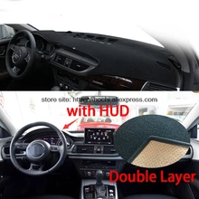 Для Audi A7 2009- двойной слой силикагель приборной панели автомобиля Pad Инструмент платформа регистрации Избегайте Light коврики покрытия стикеры