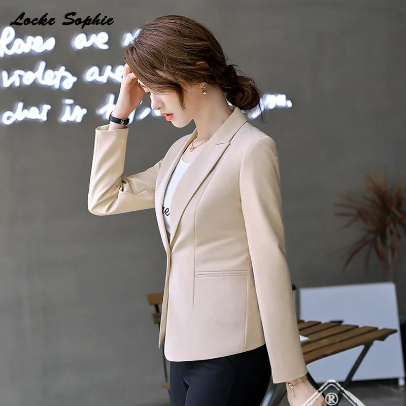 1pcs Women's Plus size Blazers coats 2019 Autumn Fashion cotton blend Splicing Small Suits jackets ladies Skinny Blazers Suits