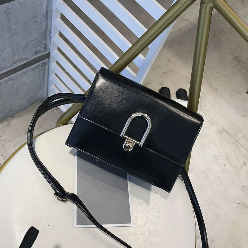 

High Quality Handbag with U Buckle Tote for Girls New Arrival Women Female PU Leather Crossbody Shoulder Bag Popular AB@W3