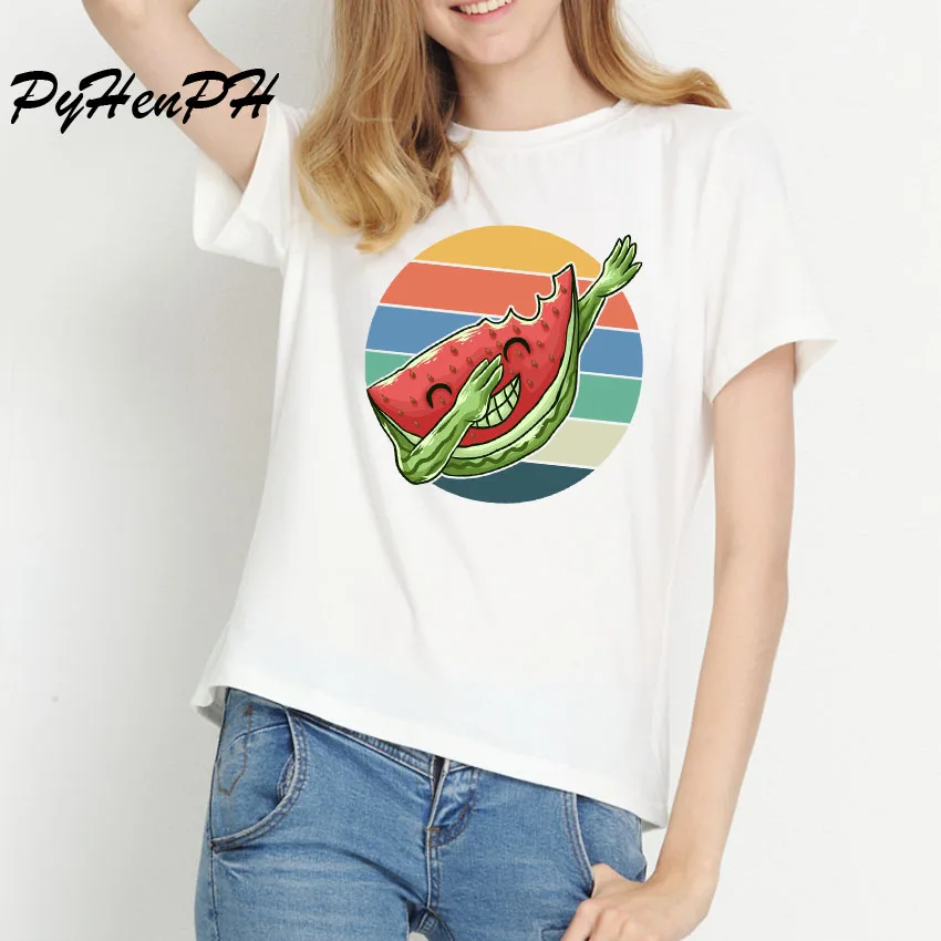 

Fruits Watermelon DAB T-shirt Women Fashion Tee Top Graphic T Shirt Female Summer Tshirt Women Kawaii Camisas Mujer Clothes