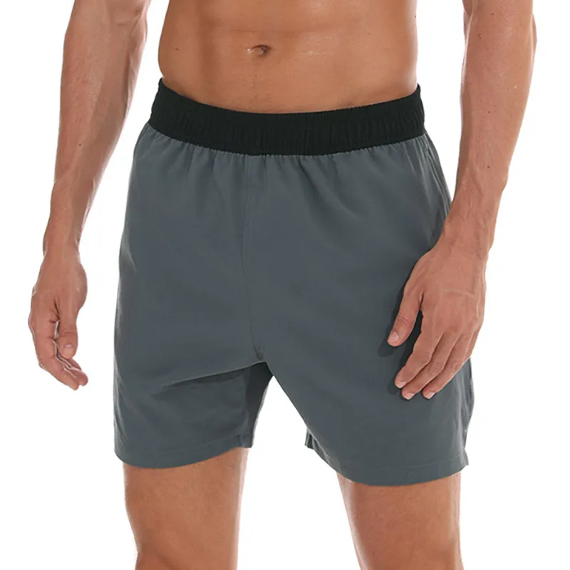 Escatch Мужская для спортзала шорты с карманом Новая летняя дышащая уличная спортивная одежда с эластичной резинкой на талии, ES10T - Цвет: Серый