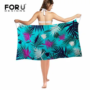 

FORUDESIGNS Tropical Plant Printed Chiffon Summer Scarfs Sexy Swimwear Bikini Cover Ups Shawls for Girls Ladies Beach Scarves