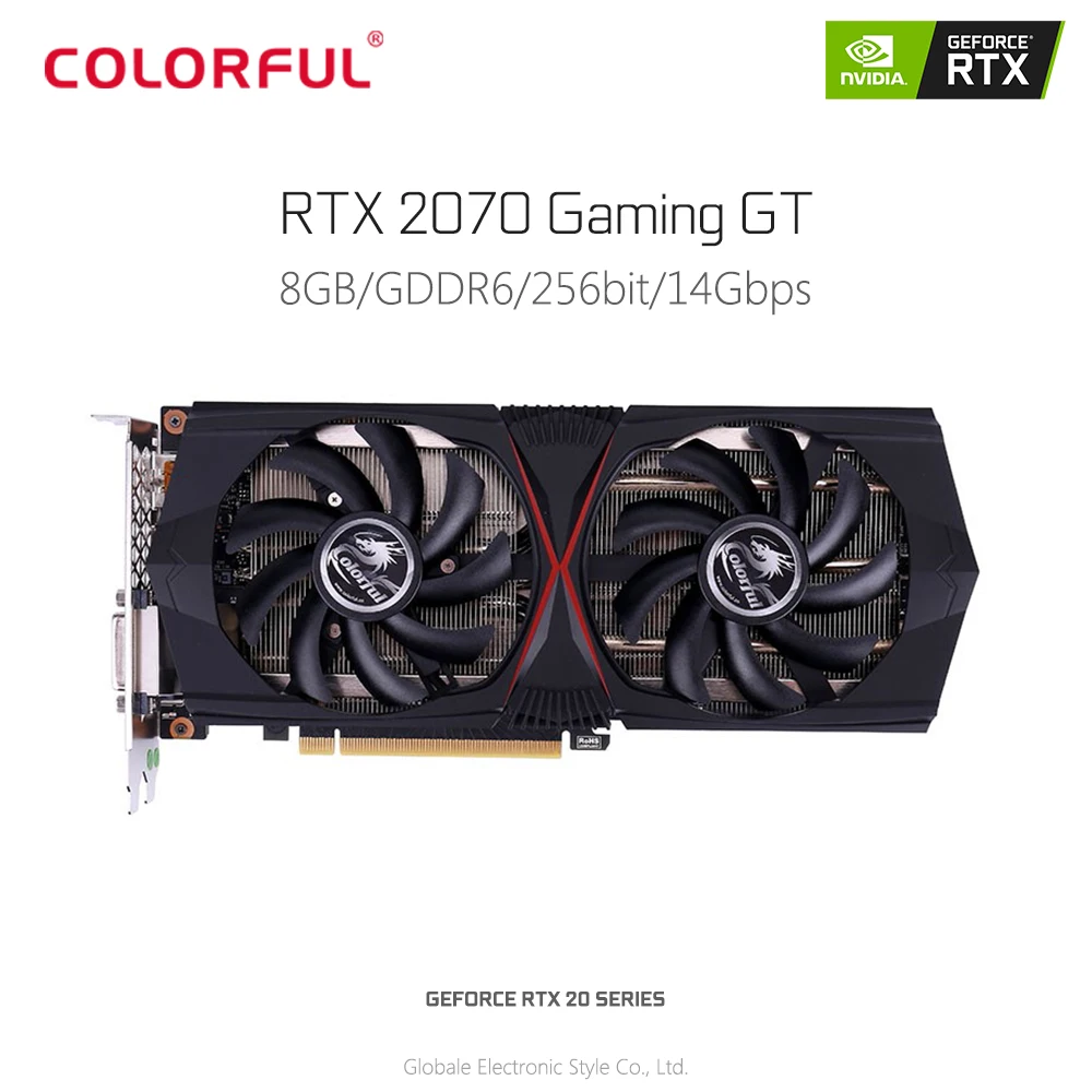Оригинальная Красочная видеокарта GeForce RTX 2070 Gaming GT 8 Гб GDDR6 256bit 12nm 1410Mhz DirectX 12 HDMI