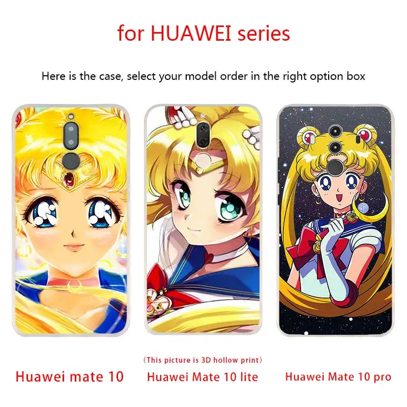 Мультяшные чехлы с Сейлор Мун для телефонов Huawei Mate 30 20 10 Lite Pro мягкий силиконовый