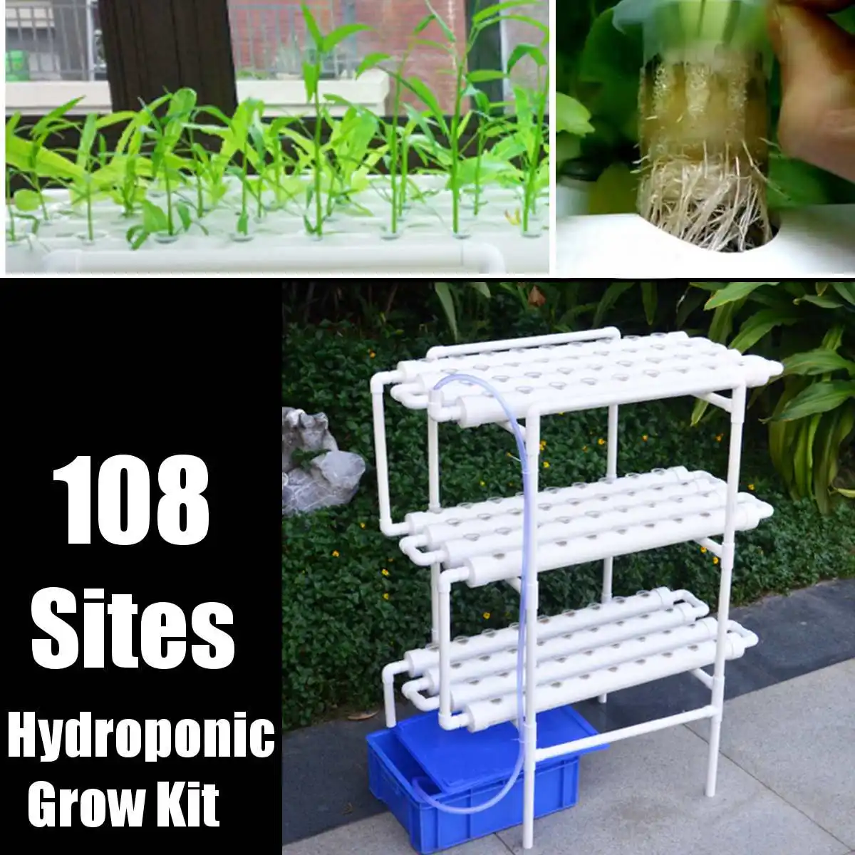 

1 set 108 Holes Plant Hydroponic System Grow Kit Nursery Pots Anti Pest Soilless Cultivation Indoor Garden Culture Planting 220V