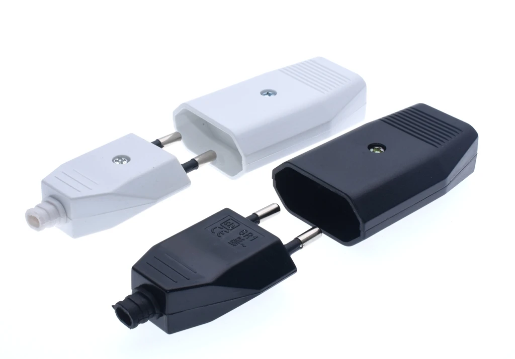 

Euro European standard Extension Cord Connection Plug Male Female Butt plugs 2.5A 4.0mm AC Power Adaptor Socket Assemble plug