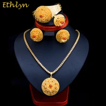 Ethlyn 2017 Latest Gold Color Ethiopian Women Jewelry Sets African Bridal Romantic Zircon Wedding Jewelry Sets S071