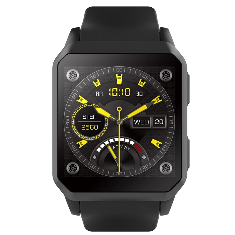 KingWear KW06 Smartwatch 3g Android 5,1 MTK6580 8 Гб rom монитор сердечного ритма IP68 Водонепроницаемый Сидячий напоминание Удаленная камера - Цвет: Black