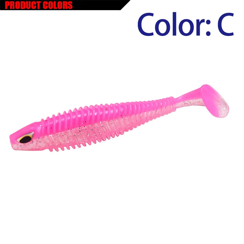 Proleurre 80 мм 110 мм Jig swim Shad Рыболовная Снасть искусственные рыболовные приманки Яркая Мягкая приманка черви Силиконовые Рыболовные воблеры - Цвет: C