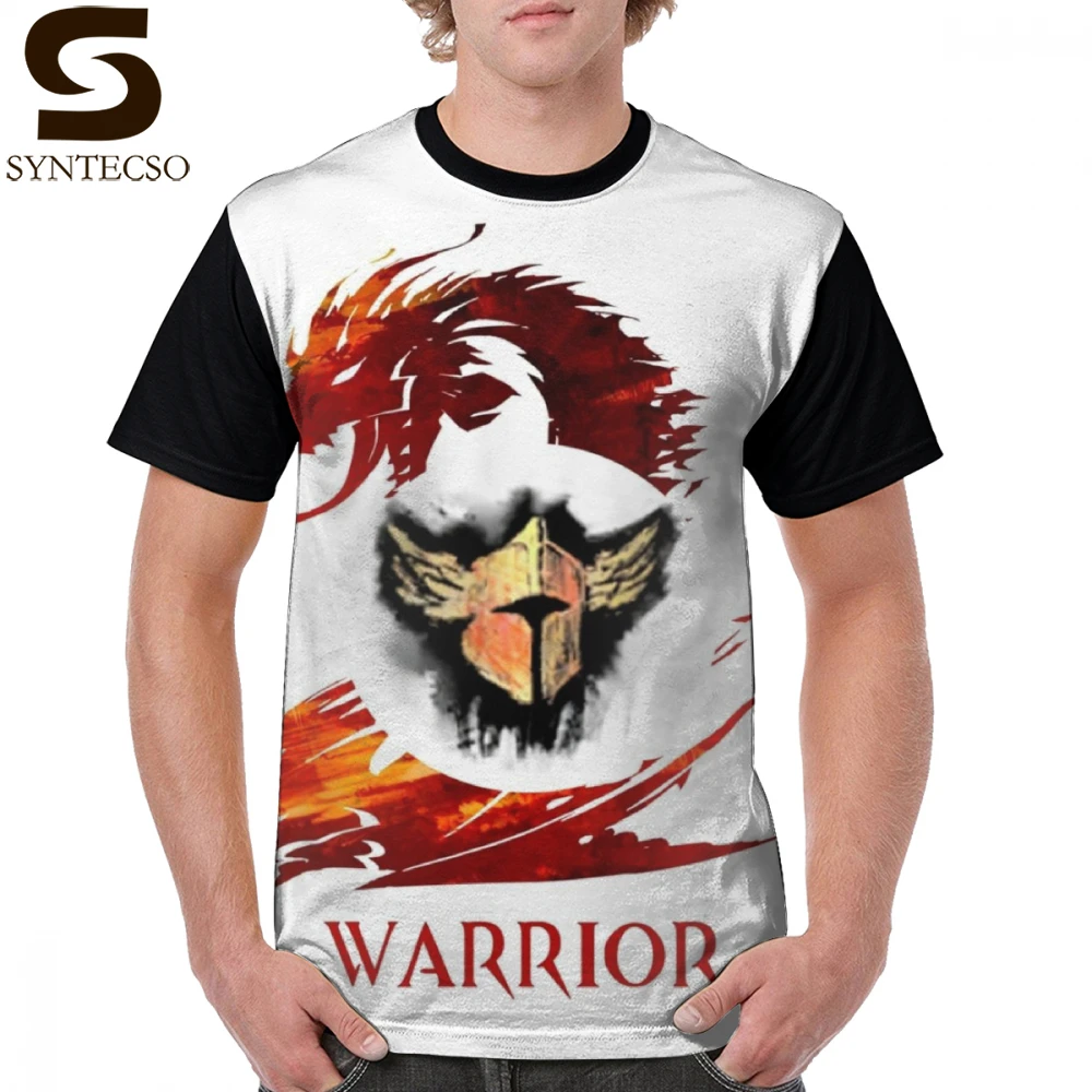 

Guild Wars 2 T Shirt Guild Wars 2 Warrior T-Shirt Fun Basic Graphic Tee Shirt Printed Man 100 Polyester Oversized Tshirt