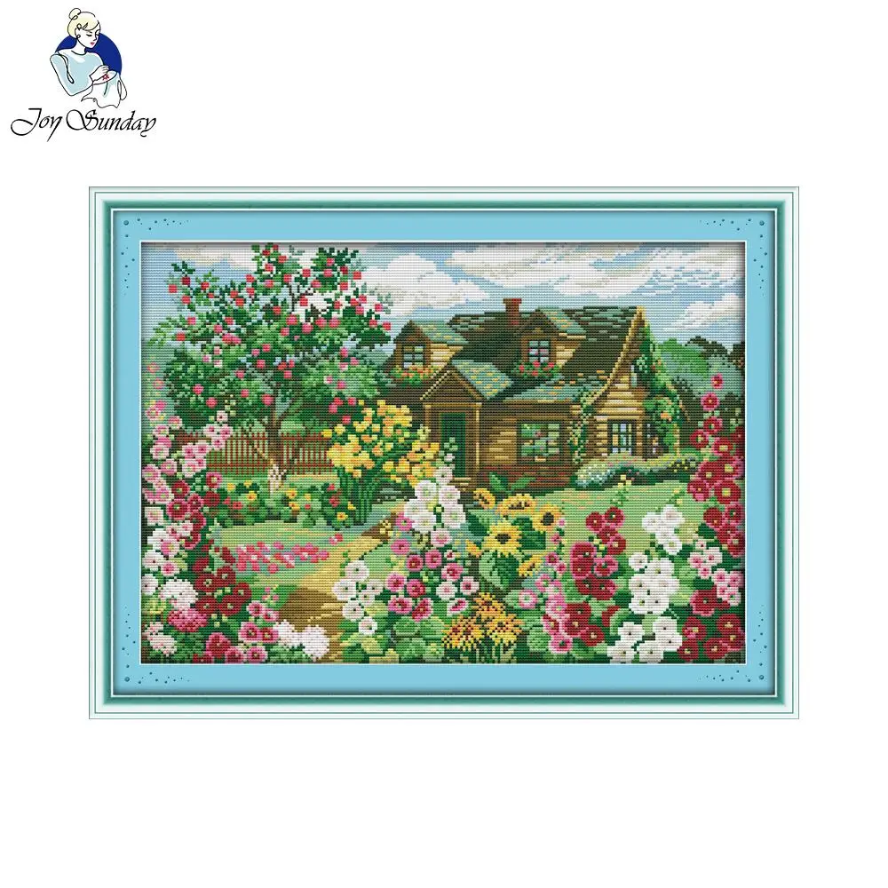 Joy Sunday Country cottage decor painting counted printed on canvas 11CT14CT Chinese Cross Stitch kits embroidery needlework Set | Дом и сад